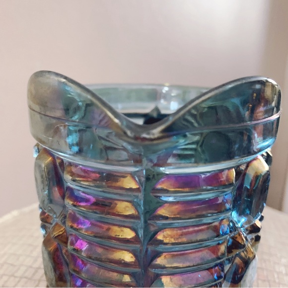 Vintage Indiana Windsor Iridescent Blue Carnival Glass - Creamer only - Picture 2 of 7